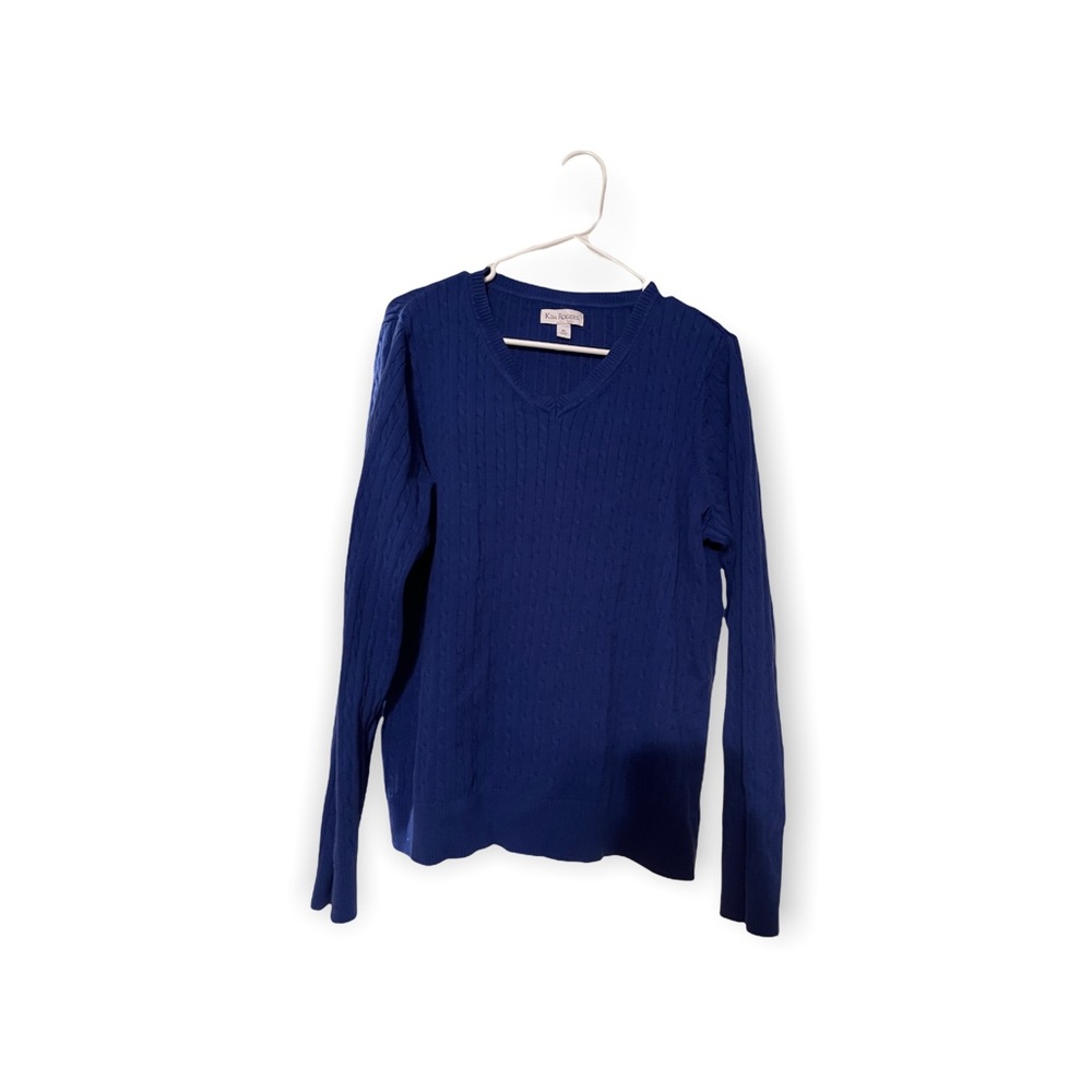 Blue Cable Knit Sweater
